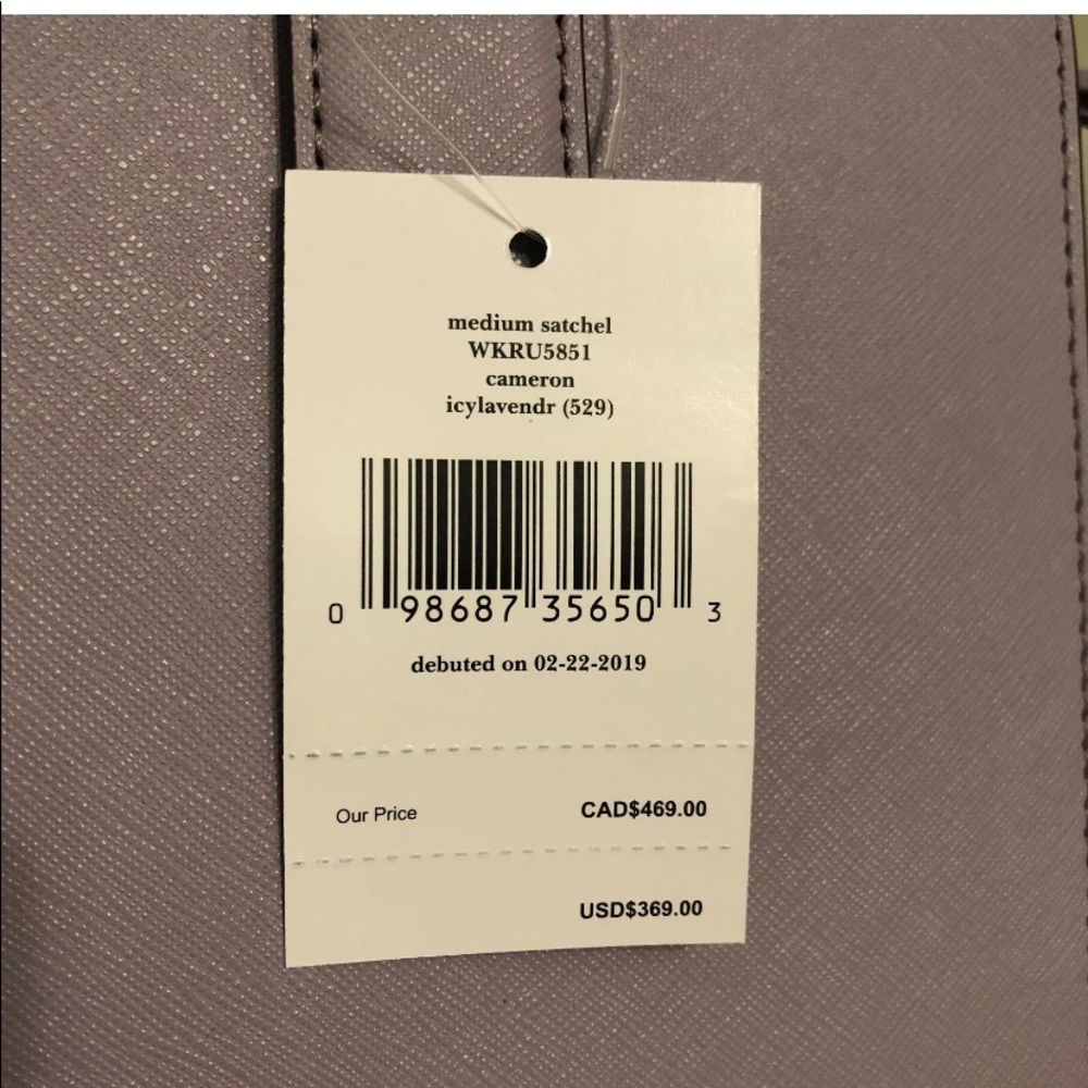 Kate spade medium Cameron icy lavender SATCHEL - Picture 5 of 8